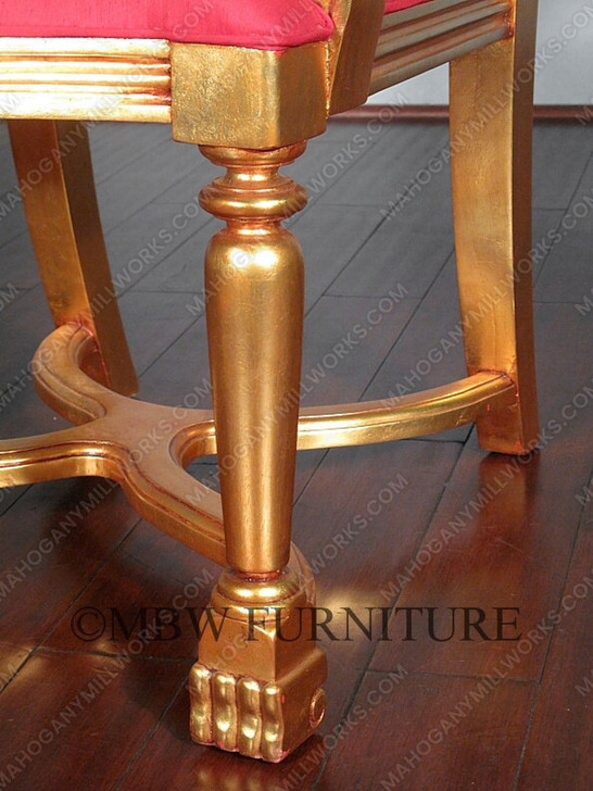 Over-sized Gold French Rococo Occasional Accent Arm Chair