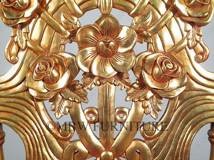 Over-sized Gold French Rococo Occasional Accent Arm Chair