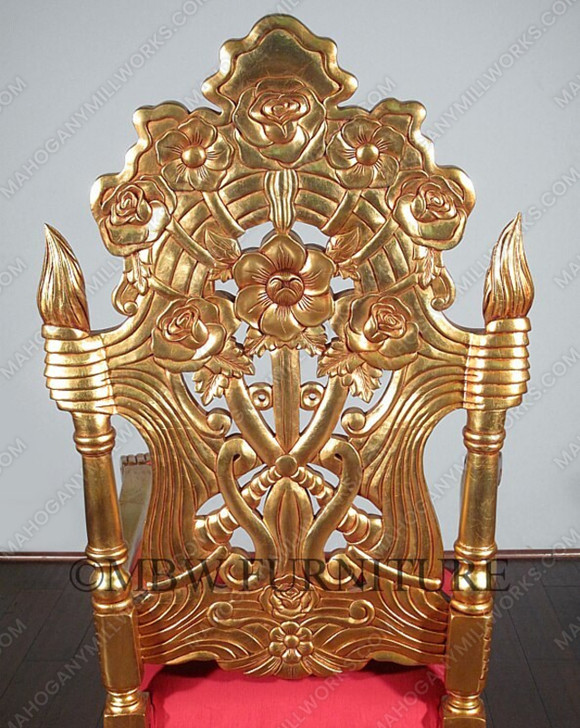 Over-sized Gold French Rococo Occasional Accent Arm Chair