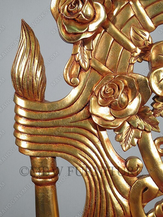 Over-sized Gold French Rococo Occasional Accent Arm Chair