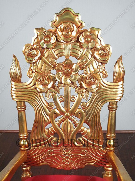 Over-sized Gold French Rococo Occasional Accent Arm Chair