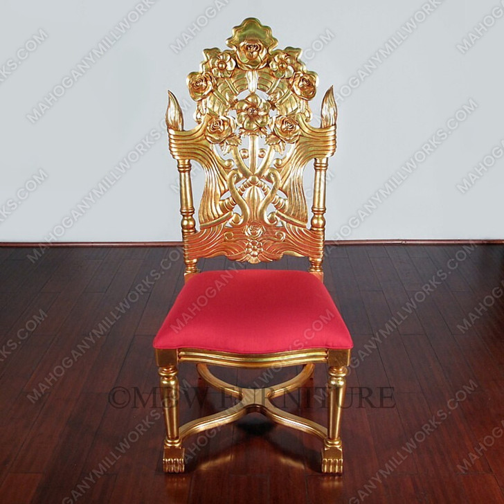 Over-sized Gold French Rococo Occasional Accent Side Chair