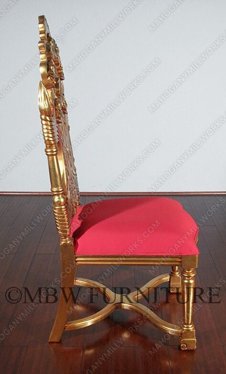 Over-sized Gold French Rococo Occasional Accent Side Chair