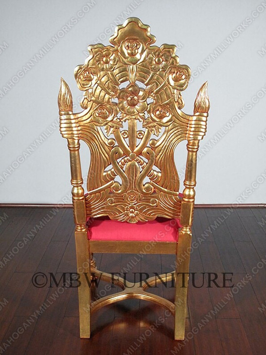 Over-sized Gold French Rococo Occasional Accent Side Chair