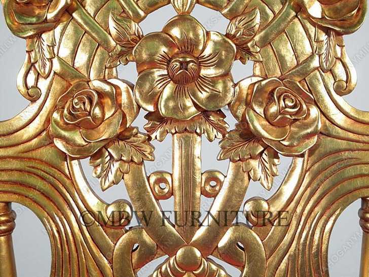 Over-sized Gold French Rococo Occasional Accent Side Chair