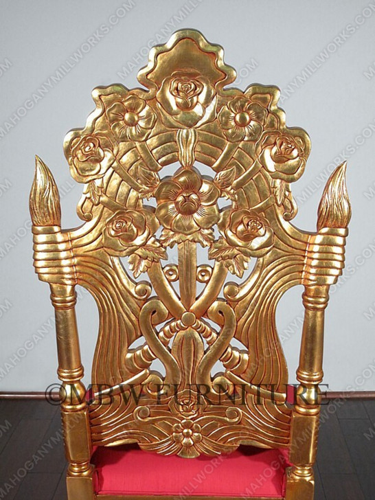 Over-sized Gold French Rococo Occasional Accent Side Chair