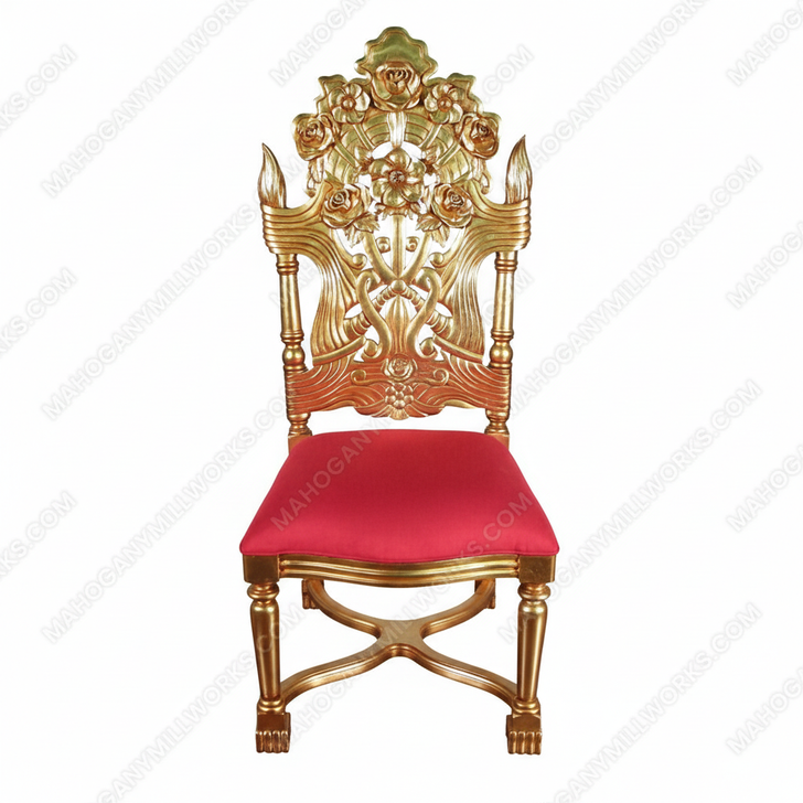 Over-sized Gold French Rococo Occasional Accent Side Chair