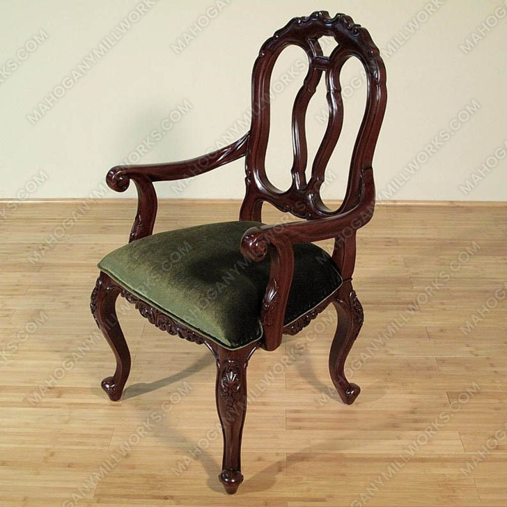 Mahogany Pierced Back Dining Arm Chair