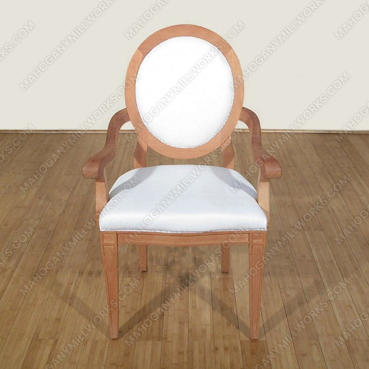 Unfinished Mahogany French Muslin Balloon Back Arm Chair