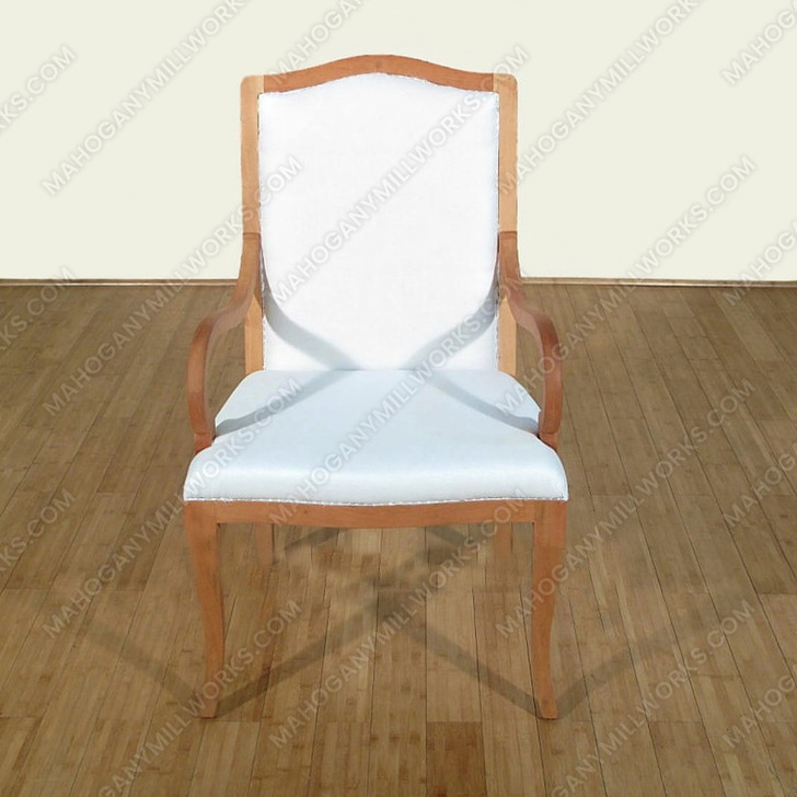 Unfinished Mahogany Muslin Dining Arm Chair