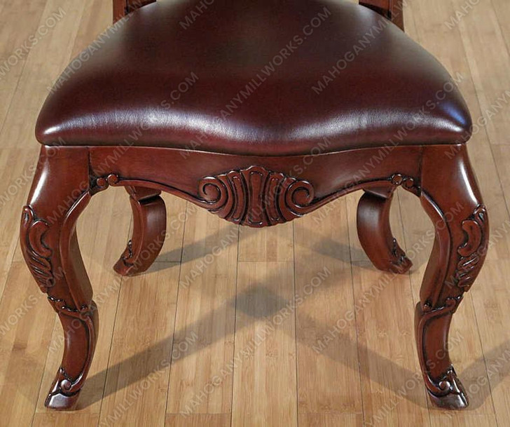 Walnut Burgundy Leather Georgian Side Chair
