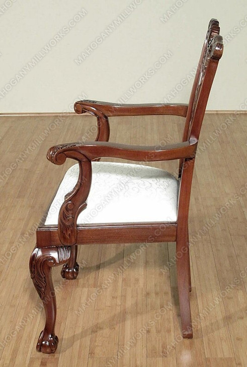 Solid Mahogany Chippendale Dining Arm Chair