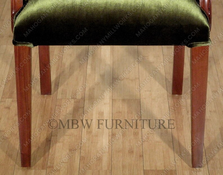 Solid Mahogany Green Regency Dining Arm Chair