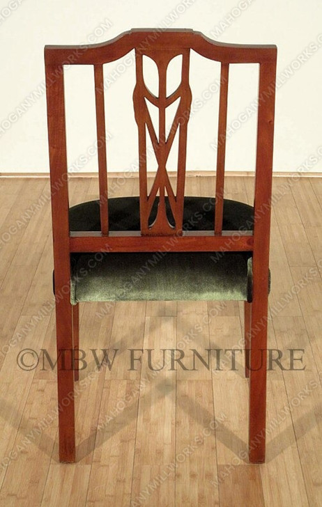 Solid Mahogany Green Regency Dining Side Chair