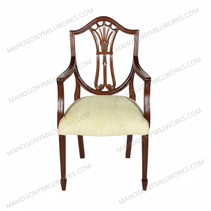 Walnut Hepplewhite Shield Back Arm Chair