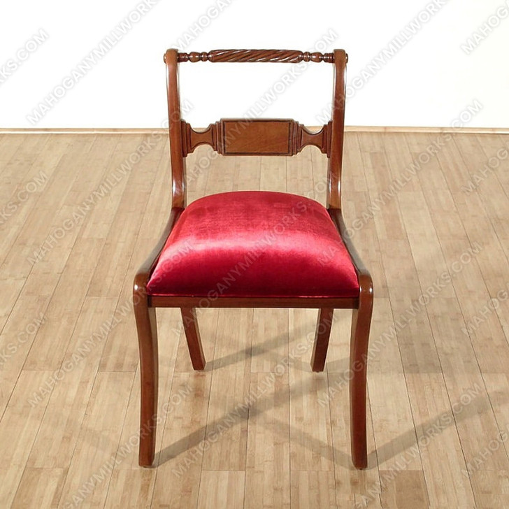 Walnut Regency Red Dining Side Chair