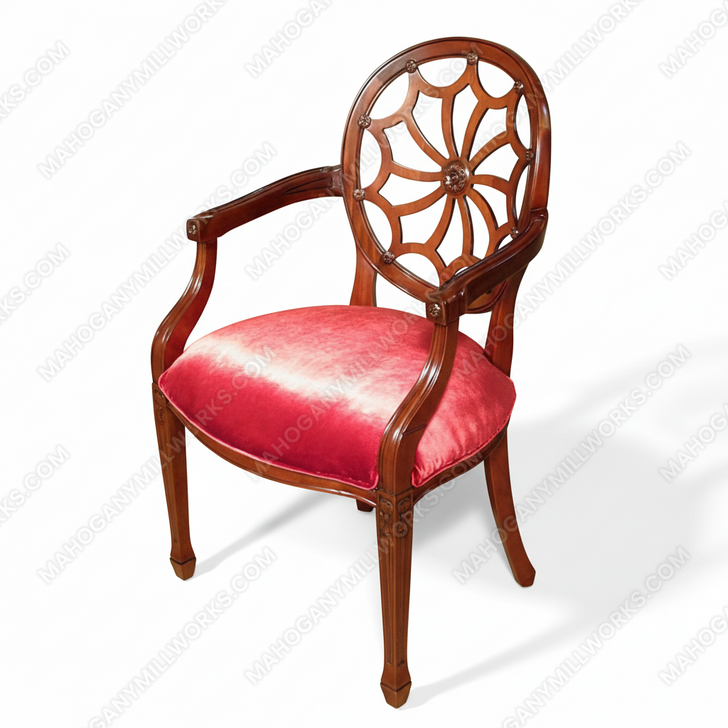 Walnut Spider Back Regency Dining Arm Chairs (Pair 2)