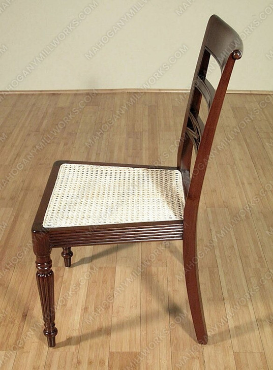 Walnut/Rattan Regency Dining Side Chairs (2)