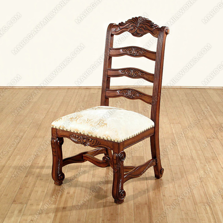 Mahogany Ladder Back Dining Chairs Set (8)