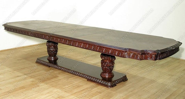 15pc Marquetry Inlay Dining Table & Chairs Set