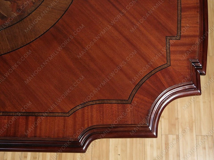 15pc Marquetry Inlay Dining Table & Chairs Set