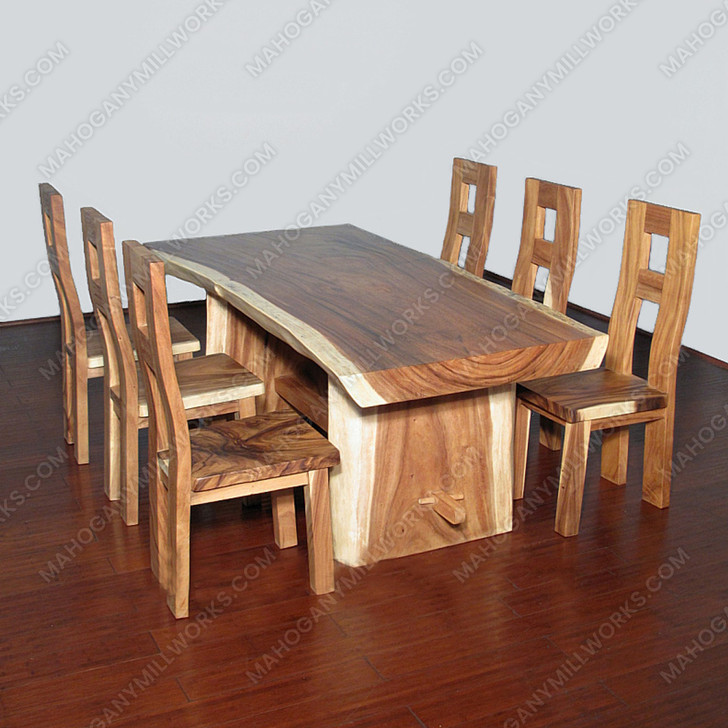 7 Pc Indonesian Suar Wood Dining Set