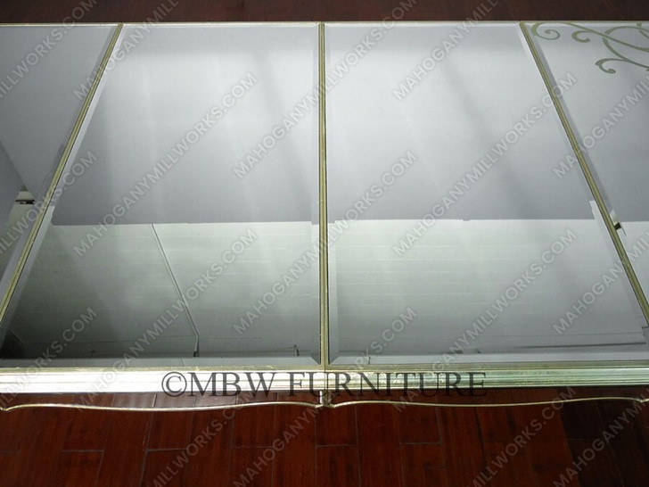 9pc Venetian-Style Mirrored Dining Suite with Grey Velvet Chairs