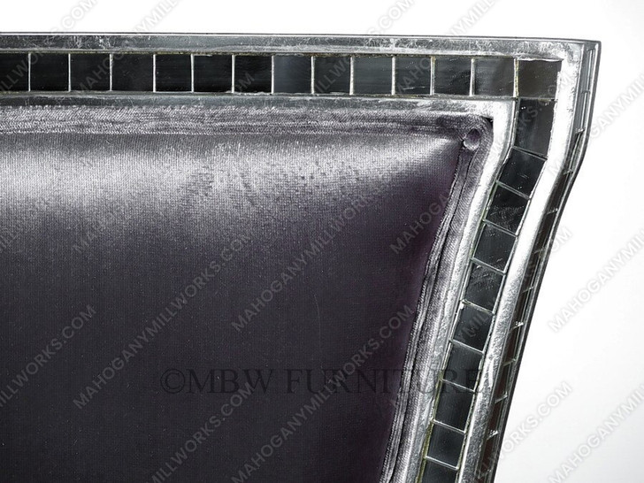 9 Pc 8Ft Mirrored Silver Rococo Dining Table w/ 2 Leaves & 8 Mirrored Chairs