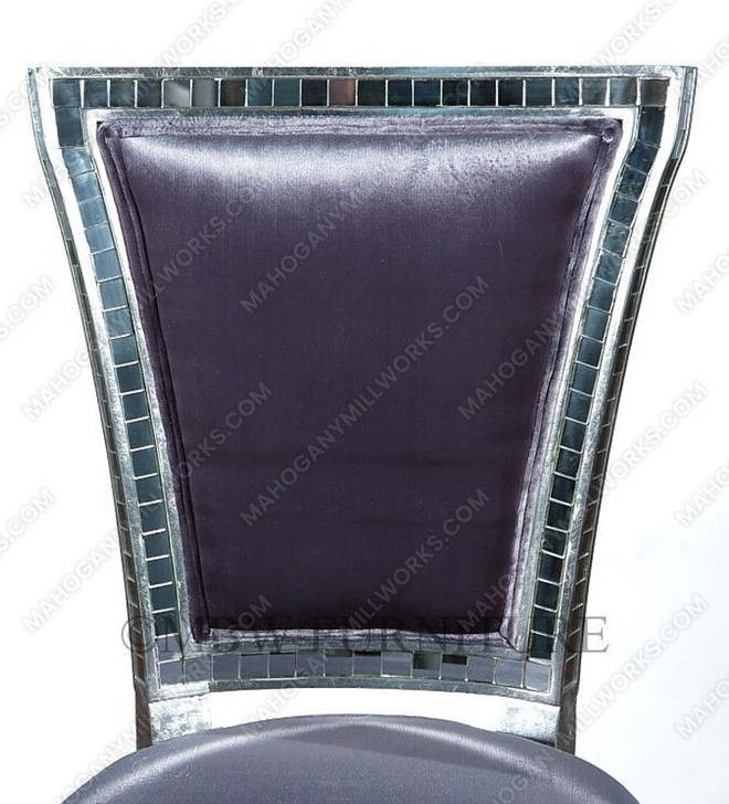 9pc Venetian-Style Mirrored Dining Suite with Grey Velvet Chairs