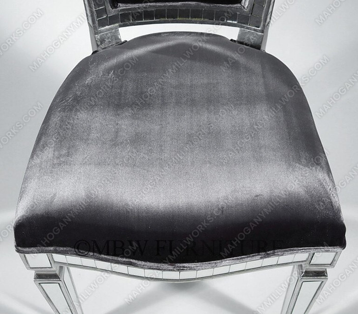 9 Pc 8Ft Mirrored Silver Rococo Dining Table w/ 2 Leaves & 8 Mirrored Chairs