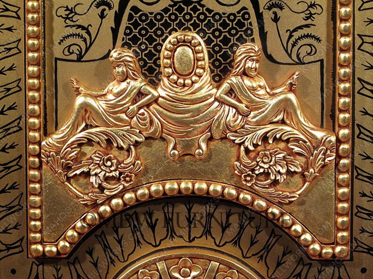 Black & Gold Heavily Ornate Rococo Cabinet Commode