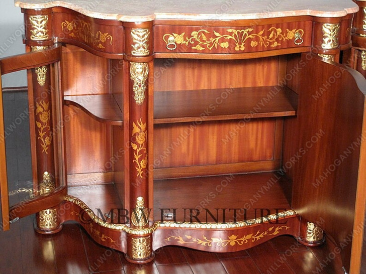 Marquetry Inlay Sideboard Cabinet