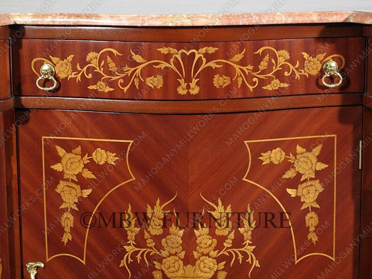 Marquetry Inlay Sideboard Cabinet