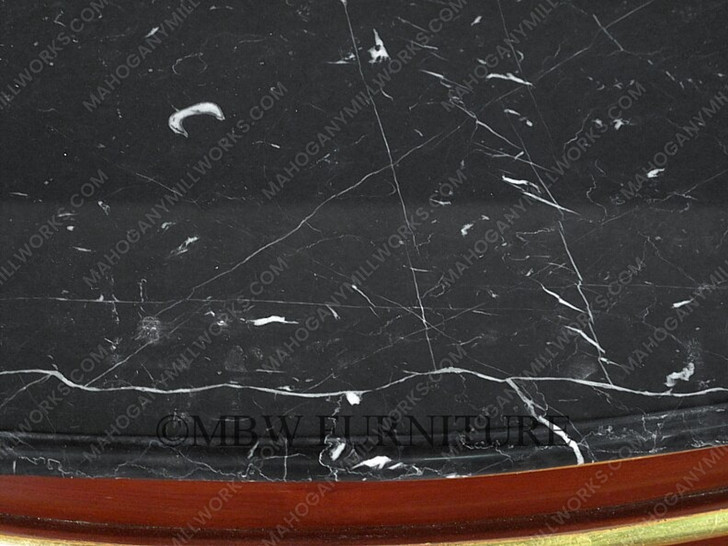 6Ft Wide Solid Mahogany Italian Marble Top Buffet Sideboard Server