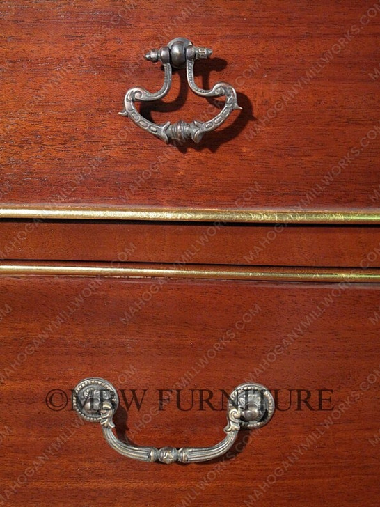 6ft French Provincial Demilune Mahogany & Marble Buffet