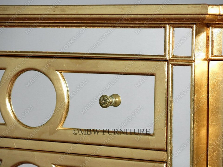 6ft Silver & Gold Mirrored Sideboard Buffet