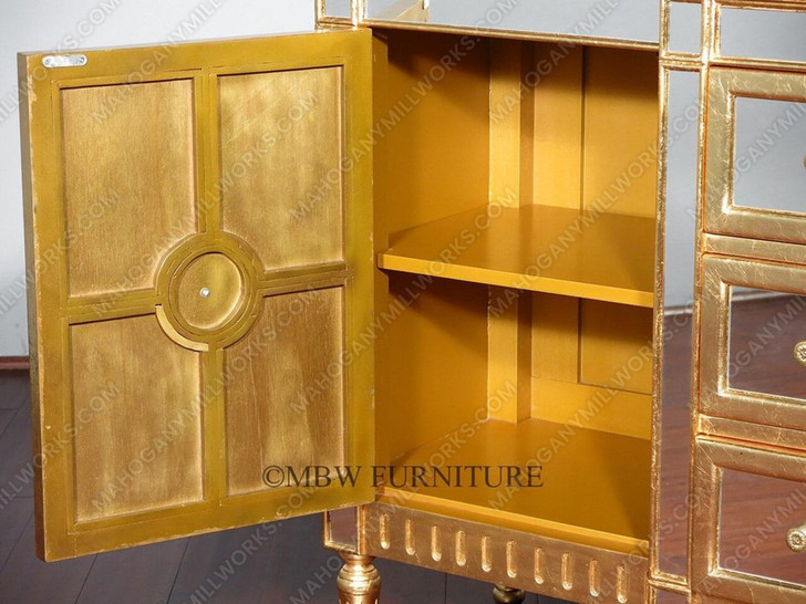6ft Silver/Gold Mirrored Sideboard