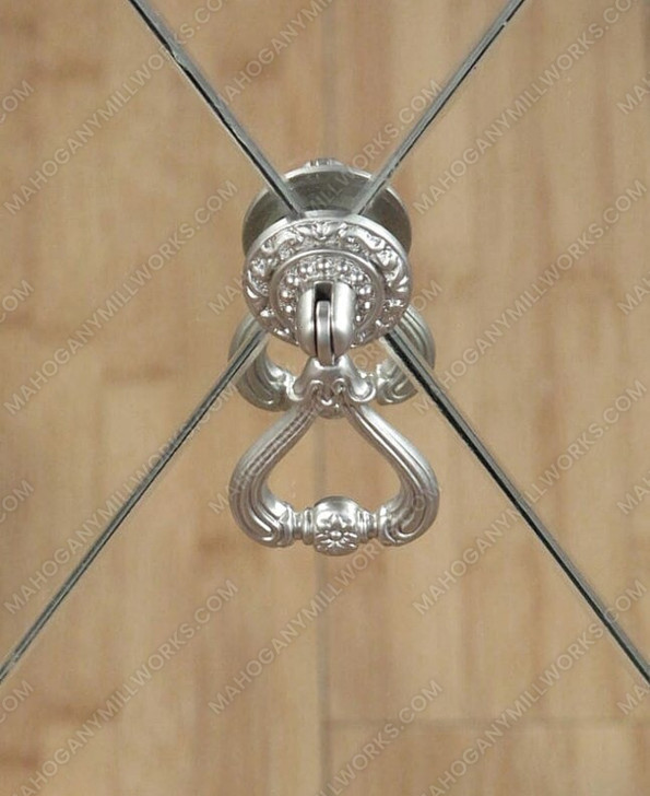 Distressed Silver Mirrored Glass Sideboard