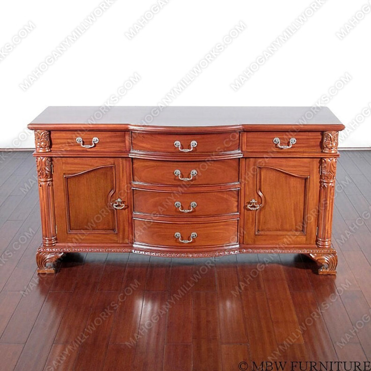 Honey Mahogany 6 Drawer Georgian Buffet Sideboard Server