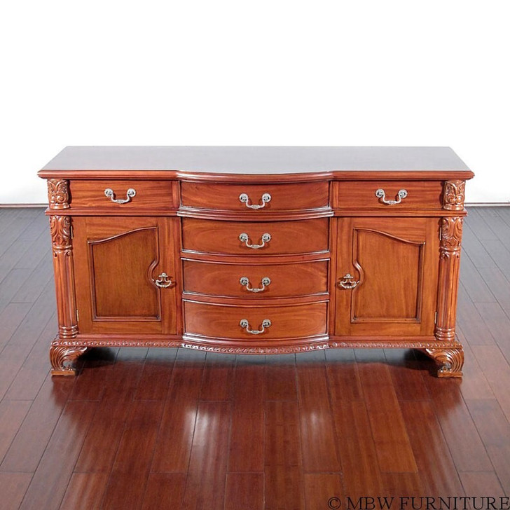 Honey Mahogany 6 Drawer Georgian Buffet Sideboard Server