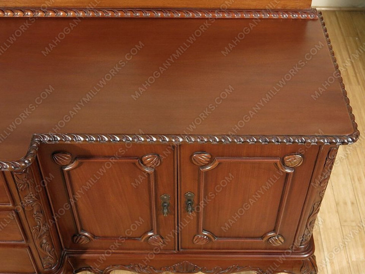 8ft Solid Mahogany Chippendale Sideboard