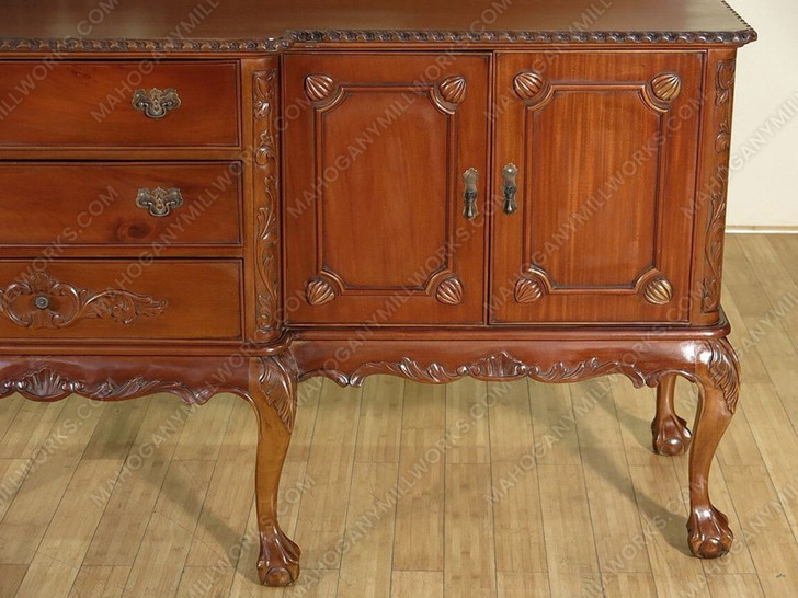 8ft Mahogany Chippendale Sideboard