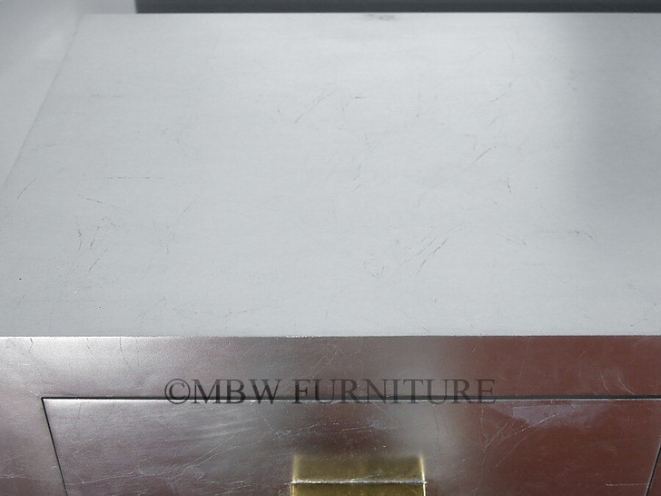 Antiqued Silver Art Deco Buffet Sideboard Server