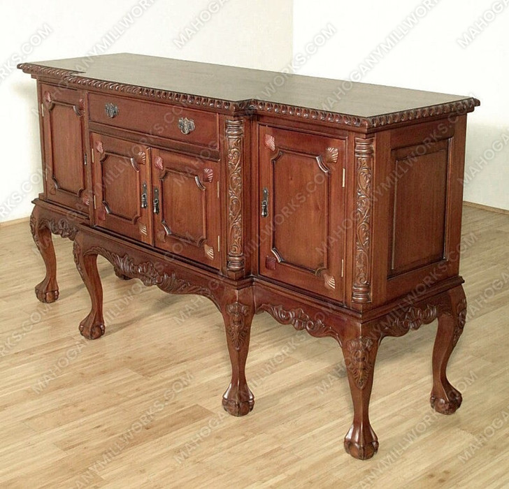 6ft Mahogany Chippendale Sideboard