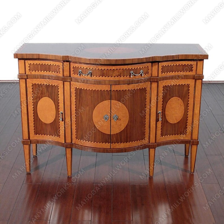 Walnut/Honey Burl Regency Credenza Sideboard