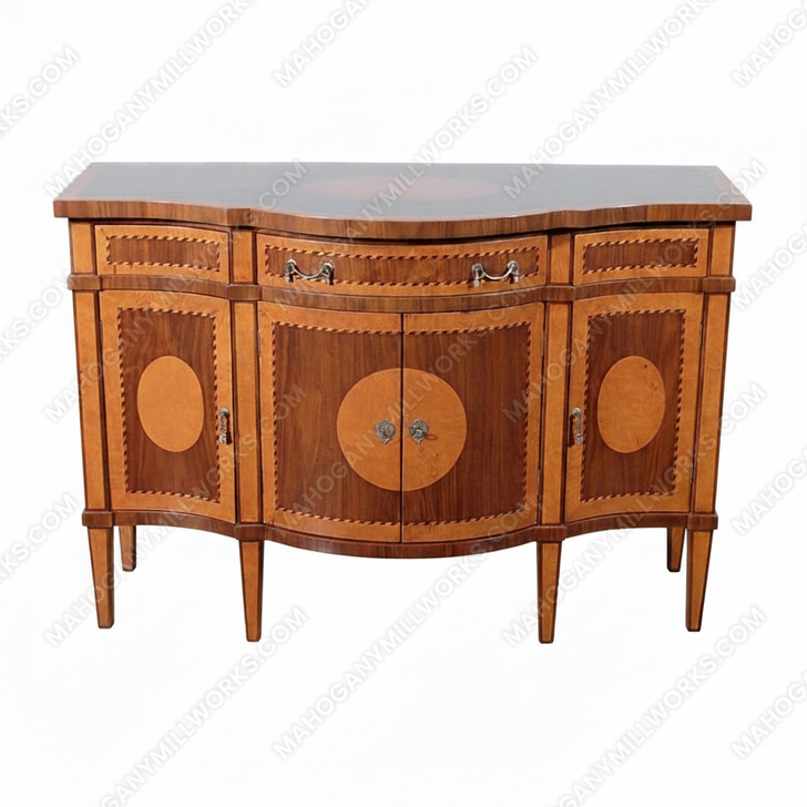 Walnut/Honey Burl Regency Credenza Sideboard