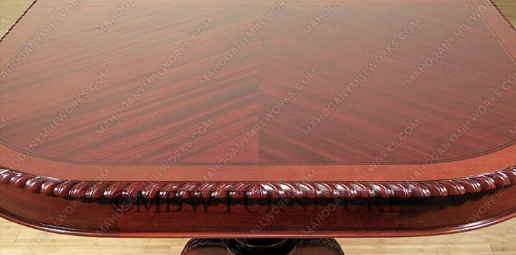 10ft Cherry Chippendale Double Pedestal Dining or Conference Table