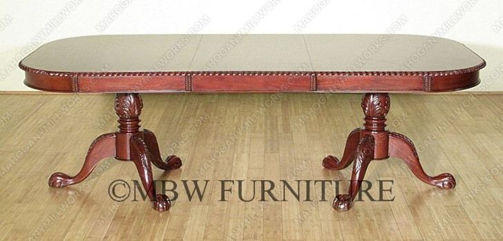 10ft Chippendale Double Pedestal Dining Table