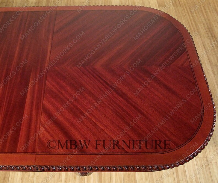 10ft Cherry Chippendale Double Pedestal Dining or Conference Table