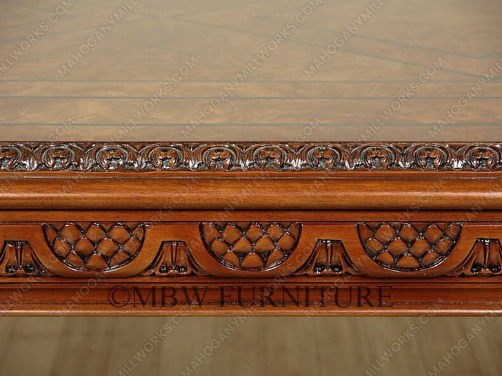 10ft Gothic Inlaid Double Pedestal Dining Table